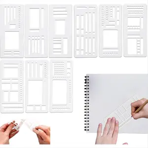 9 Pack Handmade Flexible Record Template, Planner Stencils Set Reusable Drawing & Lettering Templates for DIY Craft