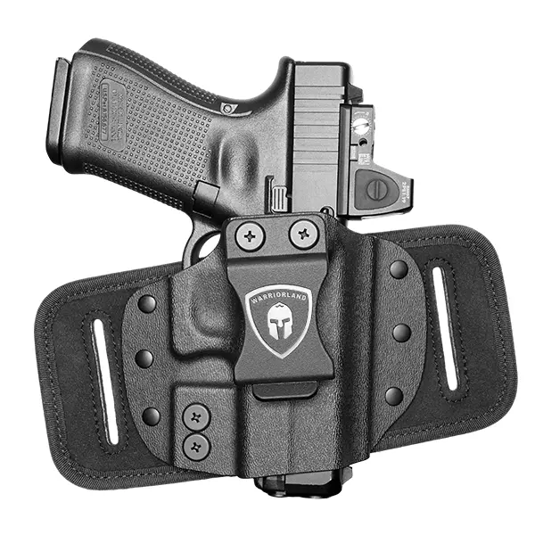 Right Hand WARRIORLAND Convertible IWB/OWB Hybrid Holster - IWB & OWB Dual Carry, 1.5” Belt Clip, Universal Fit for 100+ Models (Glock, Sig, Taurus, M&P, Springfield, CZ, Ruger), Red Dot Scope Ready, Adjustable Cant & Retention, EVA Padding, Hunting Use