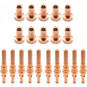 10Pcs 9-8210 Plasma Nozzle 10Pcs 9-8215 Plasma Electrode Fit for Thermal Dynamics SL60/SL100 Cutting Torch Consumables