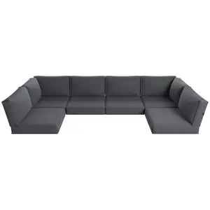 [Only Cushion] Aoxun 14-Piece Outdoor Cushion Set – Waterproof & Fade Resistant, Deep Seat Cushions for 6-Seat Patio Furniture,