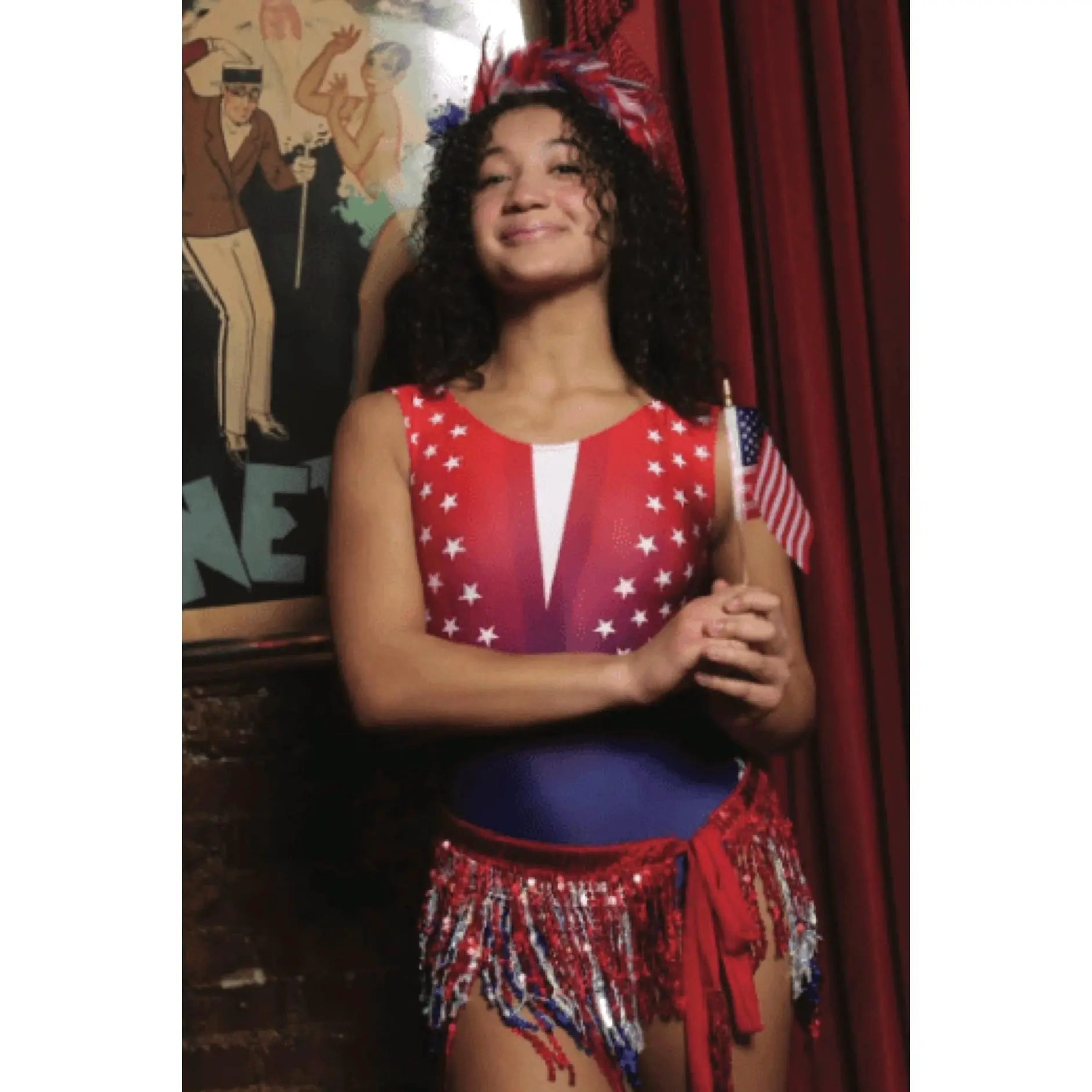 Lady Liberty Gymnastics Leotard - USA Patriotic Dance Leo for Girls