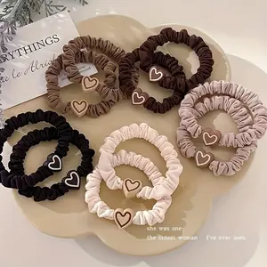 10-Piece Heart & Bow Headband Set, Cute Coffee Brown Hair Accessories for Girls & Teens, Dreamy Gift Box for Birthdays, Valentine's Day