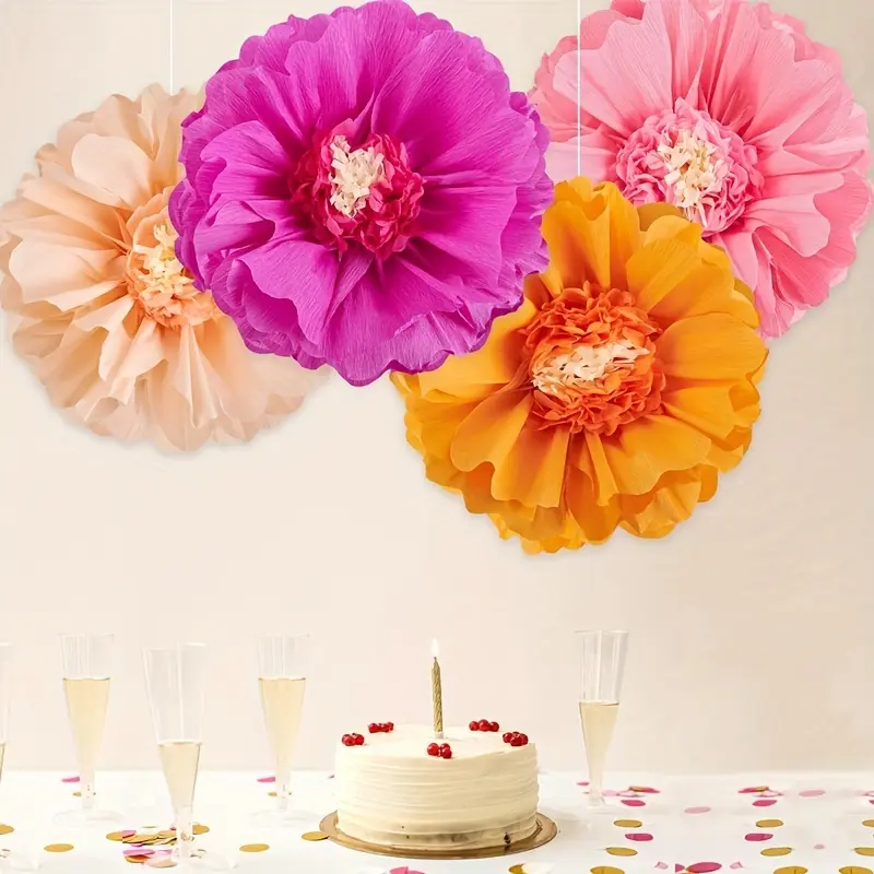 Pack of 4 20 " (about 50.8 cm) peach pink orange party ornament giant paper flower tissue flower paper ornament spring party ornament flower birthday party ornament Decor Decoration