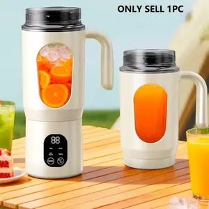Rechargeable Portable Juicer, Small Juice Maker for Smoothies and Milkshakes, Smoothie Blender, Mini Ice Crusher, 4 Modes, Digital Display, 580ML Capacity, Easy Clean, Home Kitchen Appliance, USB Charging Juicer