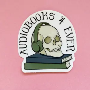 Audiobooks 4 ever sticker, vinyl sticker for audiobook lovers