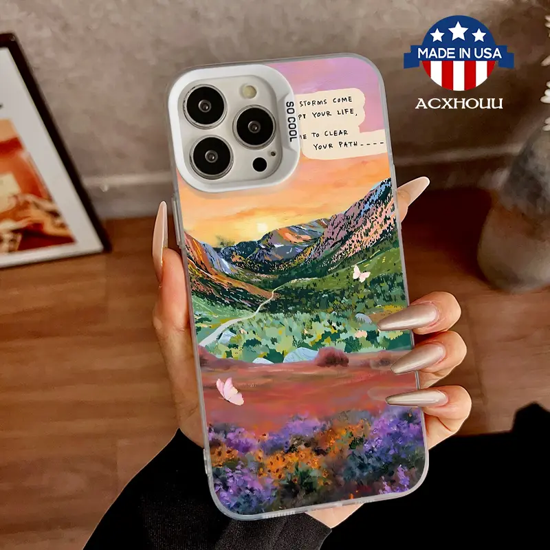 Designed for iPhone11/12/13/14/15/16/promax/x/xs/xr/xsmax CaseMountain sunset landscape Soft Durable TPU Protective Cover CASE