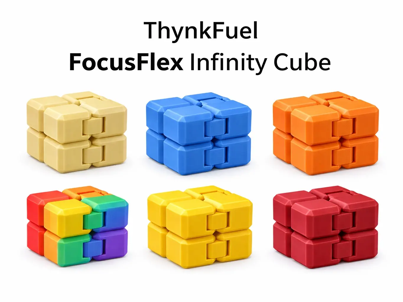 Creative Studio FocusFlex 3D Printed PLA Plastic Cube Fidget Toy - Durable, Compact, Pocket-Sized Neutral Stress Reliever with Smooth Matte Texture, Fidget for Adults for Home Workspace Use