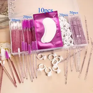 130-Piece Vertical Partition Eyelash Tool Organizer Box, Portable Dust-Proof Lid, Travel Professional Makeup Case, Easy Carry Design