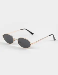 RSQ Oval Metal Sunglasses, Gold