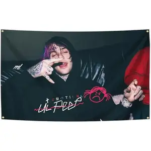 Rapper Music Poster Tapestry Flag 3X5ft Lil Singer Peep Banner Banner Home DecorTapestry Bedroom, Living Room,College Dorm Decor Can Be UsedIndoor and Outdoor
