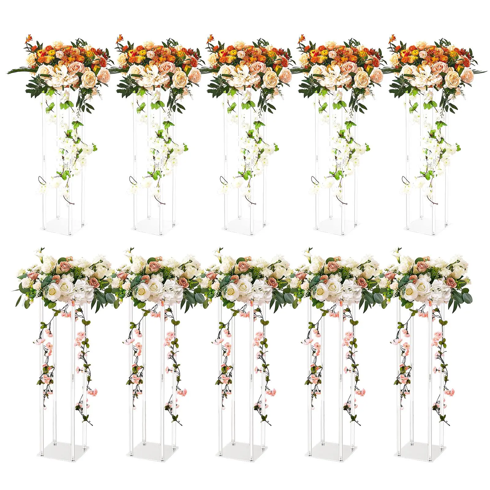 10PCS - 23.6inch High - Acrylic Column + Shelves