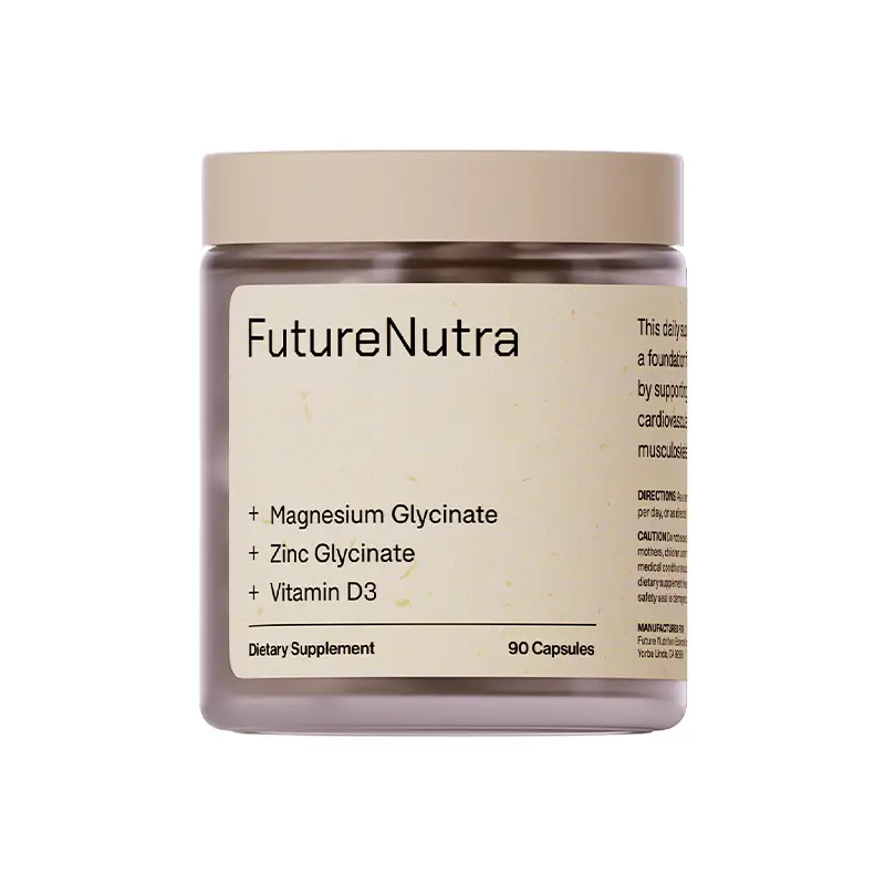 FutureNutra Daily Vitality Mineral Trio, Glycinate Magnesium Zinc with Vitamin D3 Dietary Supplement, 90 Capsules