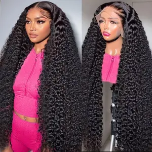[30 inch $70.9] Imani 30 Inch 13x6 HD Transparent Lace Wig  Deep Wave Brazilian Human Hair Lace Frontal Wigs Pre Plucked 180% Density Deep Curly Affordable Wigs Human Hair Natural Looking Wig #taxrefund