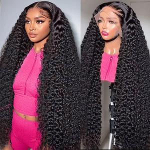 [30 inch $75.9] Imani 30 Inch 13x6 HD Transparent Lace Wig  Deep Wave Human Hair Lace Frontal Wigs Pre Plucked 200% Density Deep Curly Affordable Wigs Natural Hair Natural Looking Wig #taxrefund