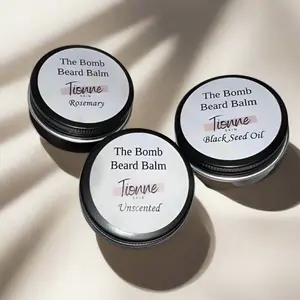 The Bomb Beard Balm for All Beard Lengths Moisturizing Hydrating Styling & Conditioning Unscented with Rosemary & Black Seed Oil