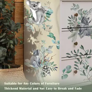 3pcs Watercolor Koala Animal Transfer Stickers, PVC Waterproof Peel and Stick Wall Decals, Suitable for Glass Cups Vases Laptops Phone Cases Cards Gifts Packaging Decoration