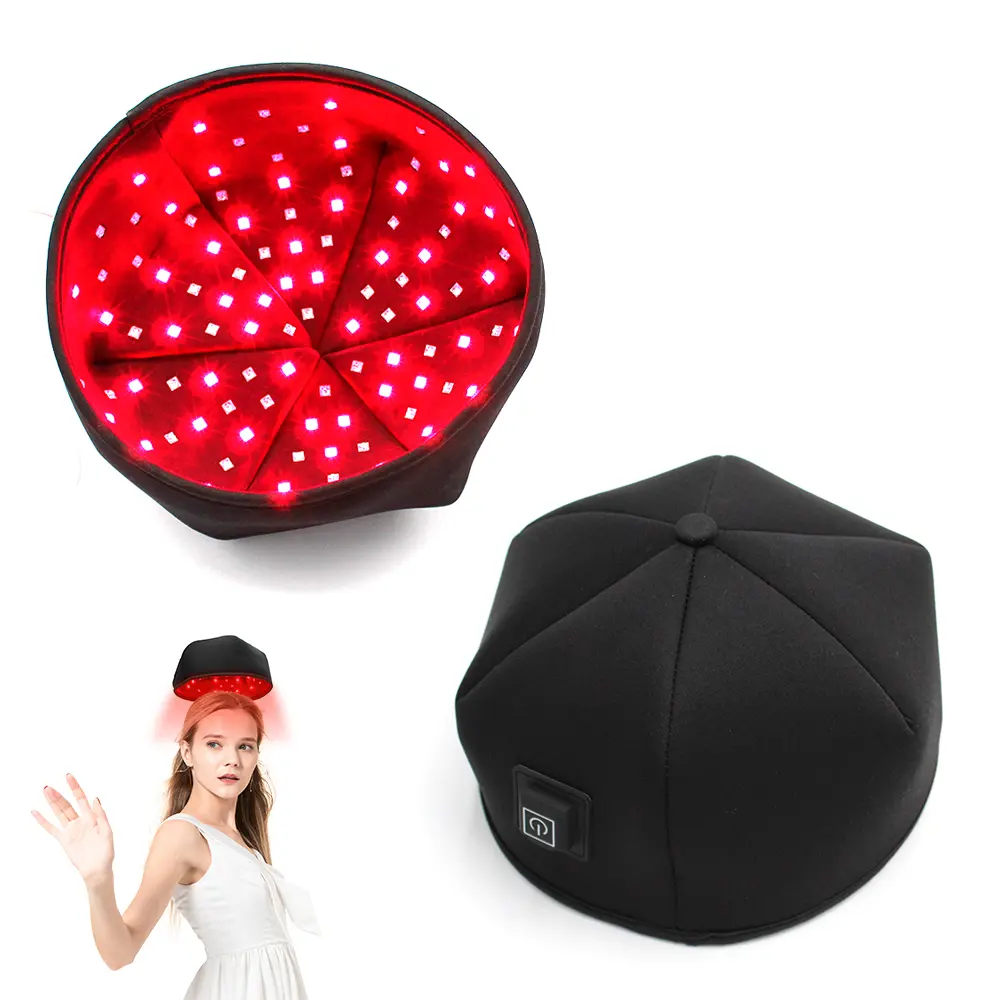 Plug-in design Red Light Therapy Device for Hair Regrowth, 120 660nm Red Light 830nm infrared light Led for Hair Growth,Grey & Black