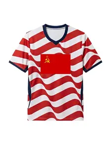 USSR Flag Soccer Jersey | Breathable mesh keeps you cool at tailgates & game days! Rep Soviet heritage in style! Top Man