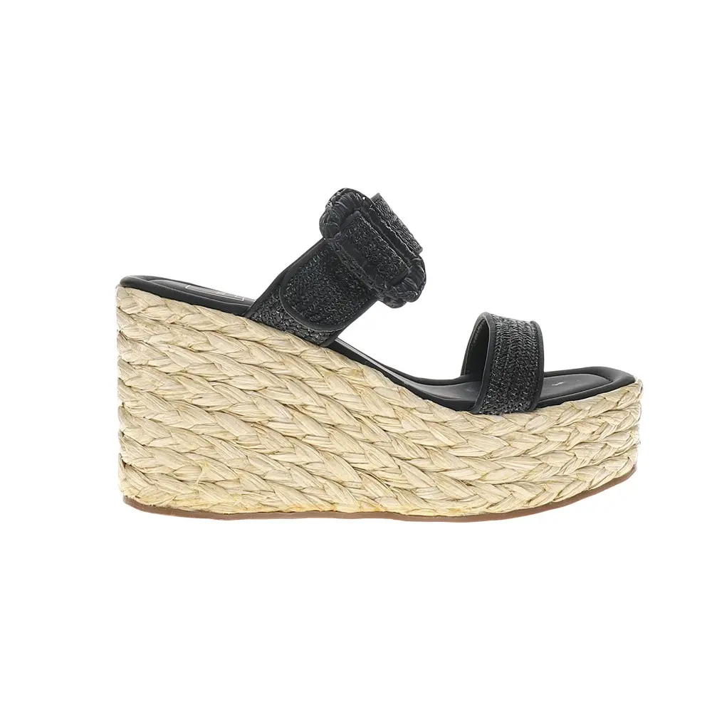 Shu Shop Womens Leena Espadrille  Casual Sandals Casual High Heel 3" & Up - Black
