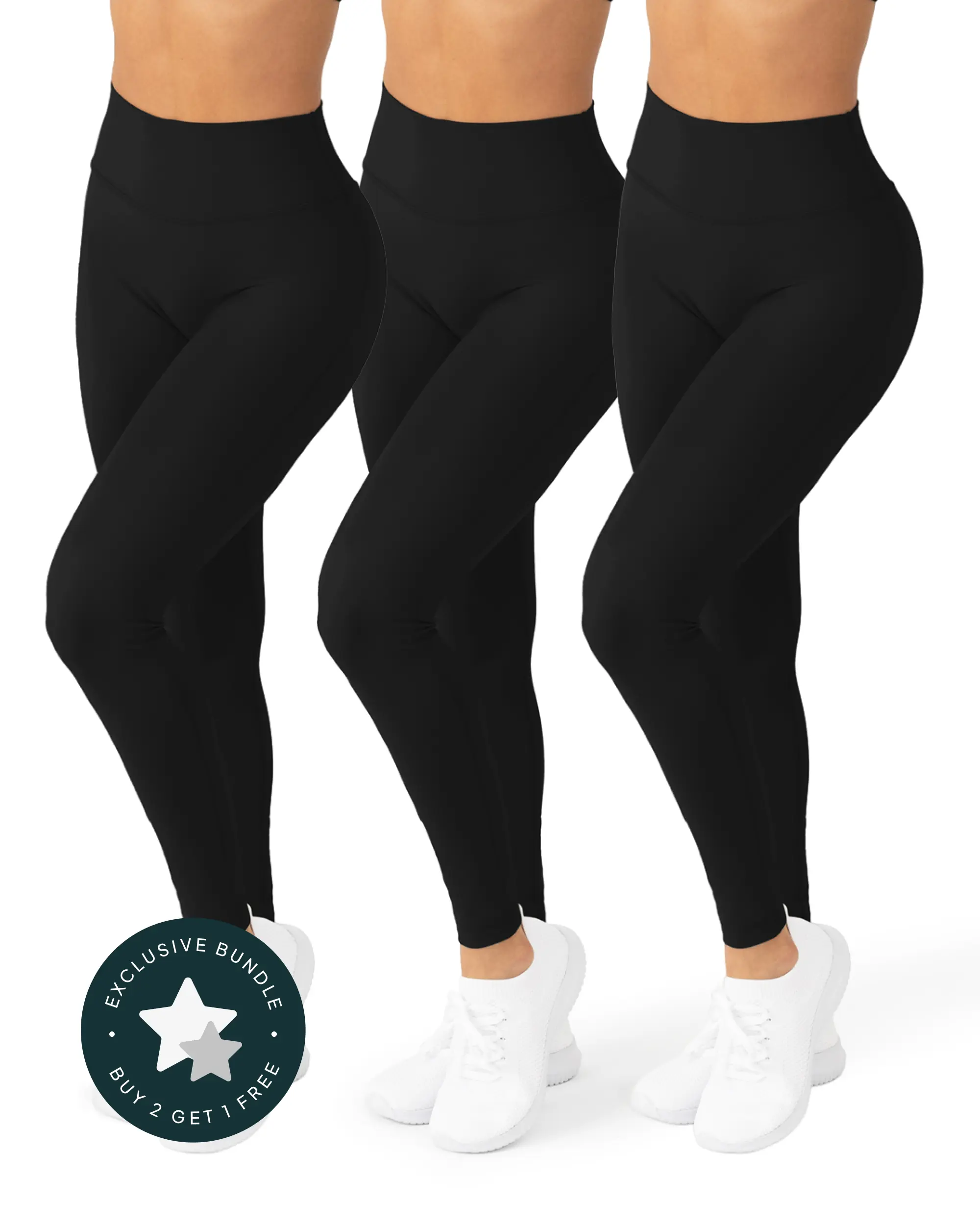 PAVOI Women's 3-Pack Buttery Soft Leggings - High Waisted No Front Seam Yoga Pants, Squat-Proof Stretchable Activewear for Gym, Tight Fitness Pants