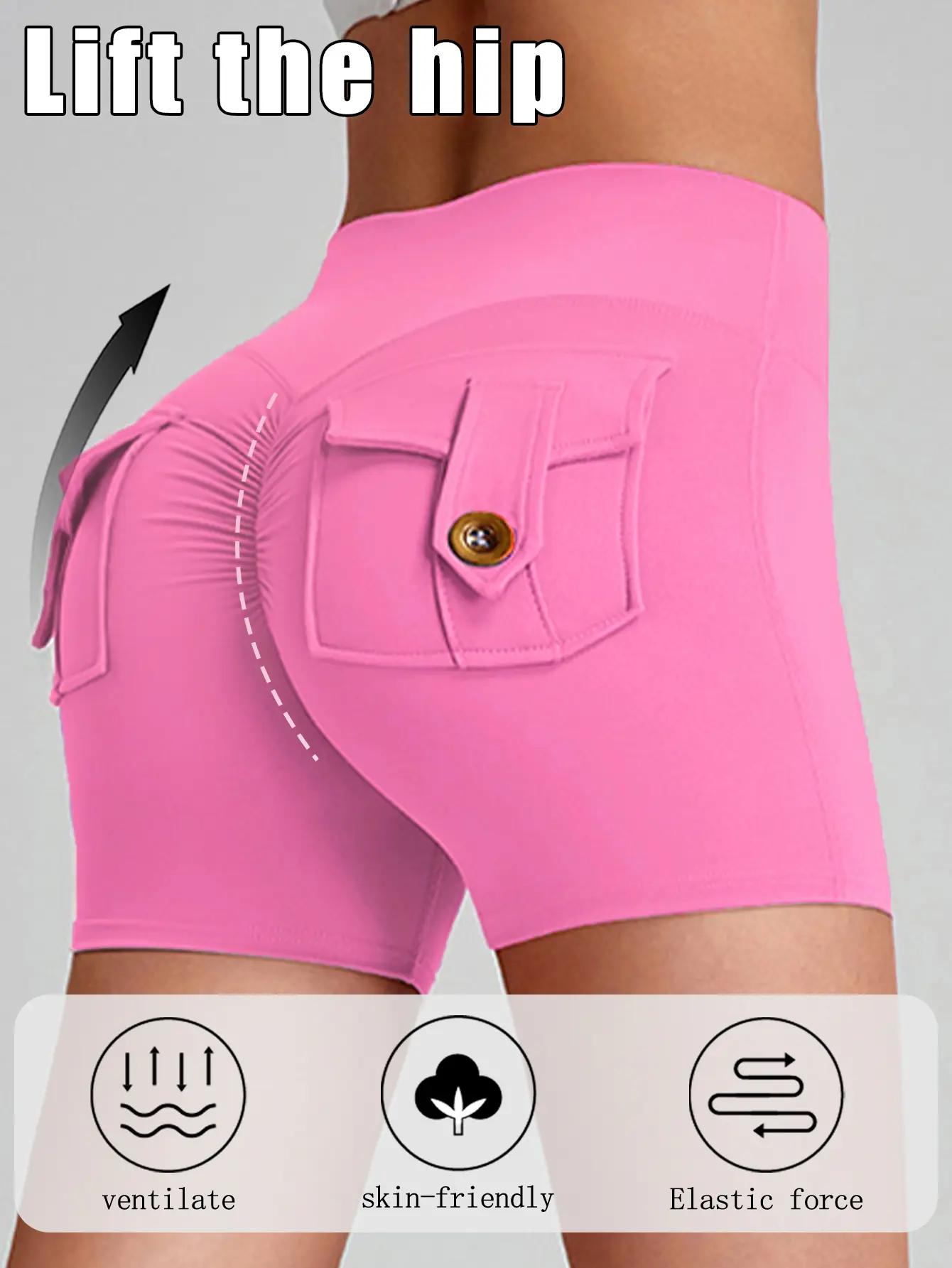 Women's Shorts Slim Fit Elastic Running Pants Workout Biker Short scrunched shorts Casual Spring Fall Outdoor Sports Wear Comfortable Fit #Summervibes