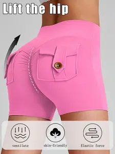 Women's Shorts Slim Fit Elastic Running Pants Workout Biker Short scrunched shorts Casual Spring Fall Outdoor Sports Wear Comfortable Fit #Summervibes summerwins