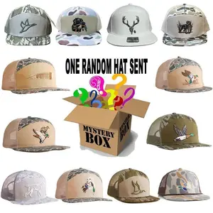 Box One Hat Sent, 7 Panel Camouflage Hunting Hat, Dog Hunting, Duck Hunt, Mallard Ducks, Deer Hunt Hat, Cotton Snapback