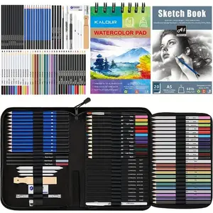 Drawing Sketching Set with Sketchbook, 74pcs/set Watercolor Paper & Drawing Tool & Pencil Set, Art & Drawing Supplies, Student Painting Supplies, Stocking Fillers Gift, Artist Supplies, Art Materials