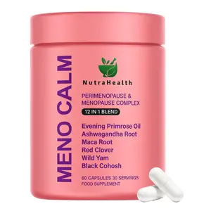 NutraHealth Meno Calm – 12-in-1 Perimenopause & Menopause Complex with Black Cohosh, Evening Primrose Oil, Wild Yam, Red Clover, Magnesium & Vitamins – Support Hormone Balance & Hot Flash