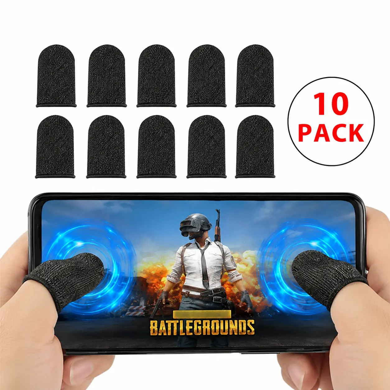 Touch Screen Gaming Finger Sleeves 10 Pack Anti Sweat Thumb Finger Covers High Sensitivity Mobile Gaming Accessories