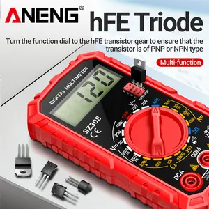 ANENG SZ308 Digital Display Ohmmeter Multimeter for Electricians, 1999 Counts True RMS, Measures AC/DC Voltage, AC/DC Current, Resistance, Capacitance, Diode & Temperature, Essential Home Repair Tool, Digital Display Ohmmeters