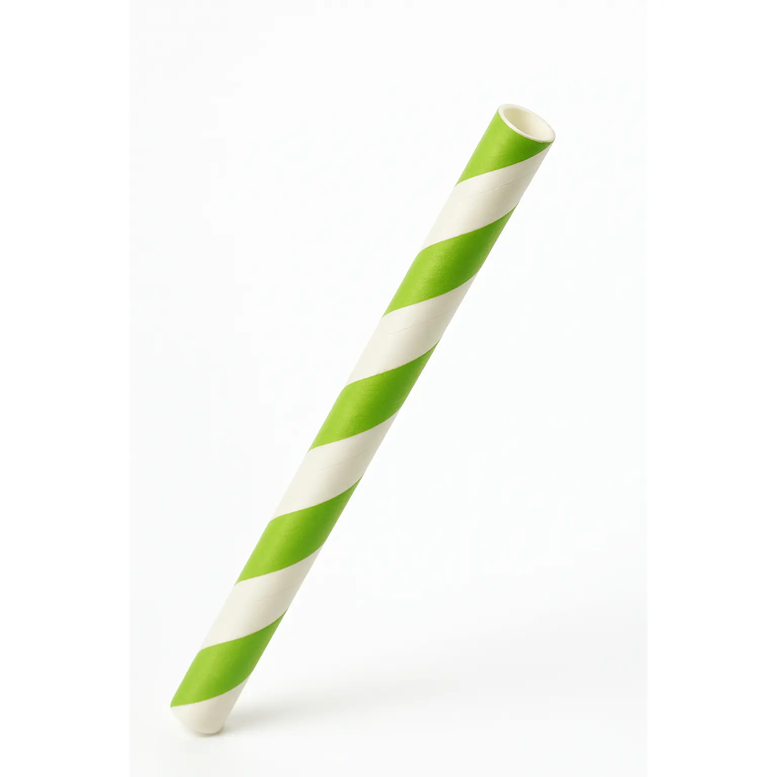 Kiwi Green Striped Paper Straws