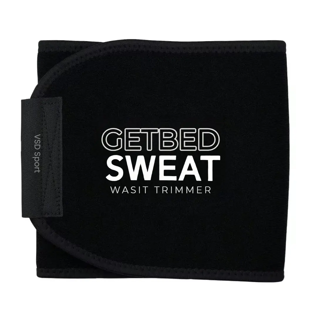 GETBED Classic Ab Trainer Workout Waistband - Adjustable Neoprene Waist Trainer for Women & Men, High Intensity Training, Gym Use, Black/White Hydrating Design, Gym Workouts, Boosts Core Strength