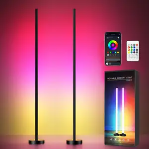Rroetxi RGBIC Corner Floor Lamp – Minimalist Style with App & Remote Control, Stepless Dimming, Timer & Music Sync Modes, Perfect for Living Rooms, Bedrooms, Game Rooms & Party Decor