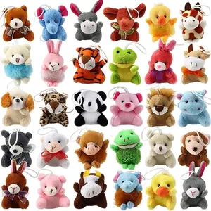 32 pcs Mini Animal Plush Toy Assortment , Animals Keychain Decoration for Kids, Small Stuffed Animal Bulk for Kids, Carnival Prizes, School Gifts, Party Favor Goodie Bags