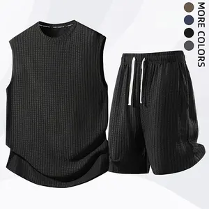 Men’s sleeveless tank top and shorts set for outdoor fitness, gym workouts, and running; quick-drying, sweat-wicking, comfortable, and breathable.#SummerVibes