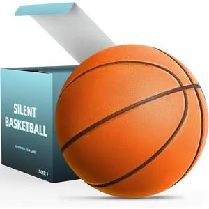 Silent Basketball Size 7 (29.5") - Grooved Airless  Indoor Basketball for Quiet Dribbling and Indoor , Pro PU Material - Achieve Real Feel Higher Bounce Quieter