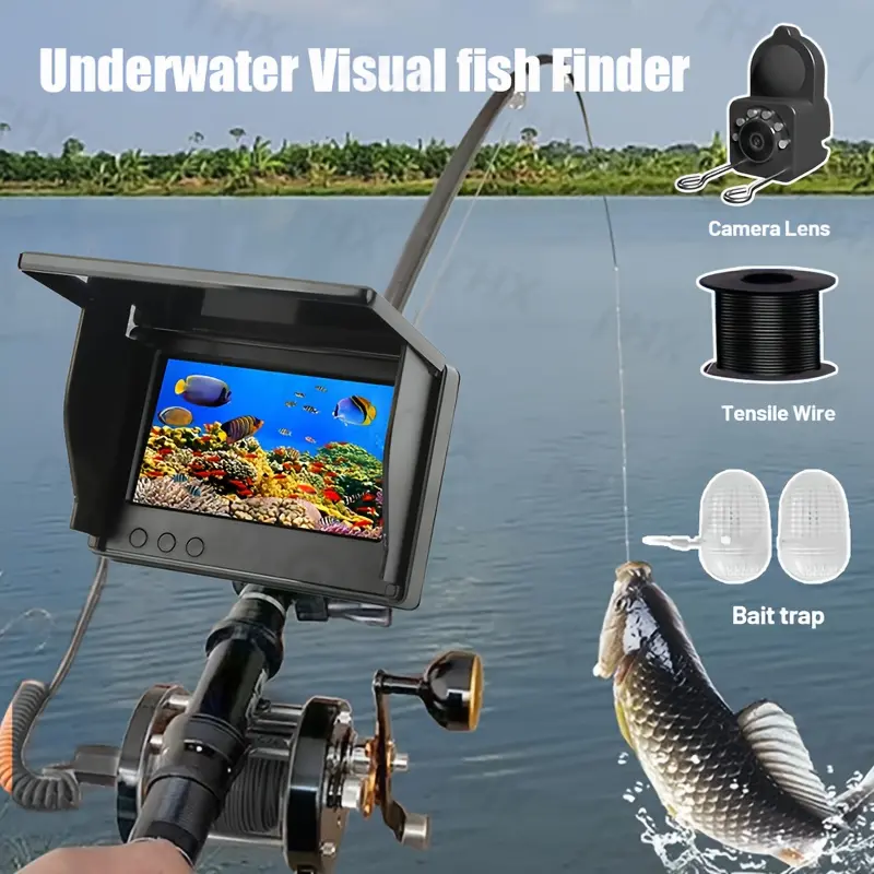 XHJ Underwater HD Fishing Camera with 4.3-inch Screen - Waterproof Fish Finder for Aquariums And Outdoor Fishing Gear - Fishing Tackle And Equipment - The Ideal Summer Gift for Anglers, Mother's Day Gifts