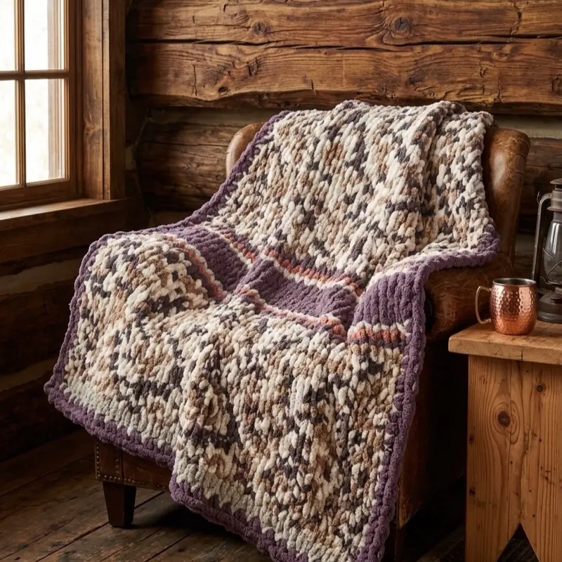 Handknit Chenille Children’s Blanket - Soft, Cozy Kids’ Throw for Nursery, Toddler Bed