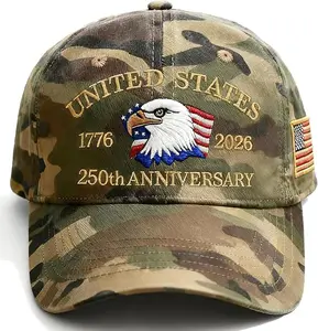 new2026! 250th Anniversary USA Hat Adjustable Embroidered 250th Anniversary Patriotic Retro Washed Hat Baseball Caps