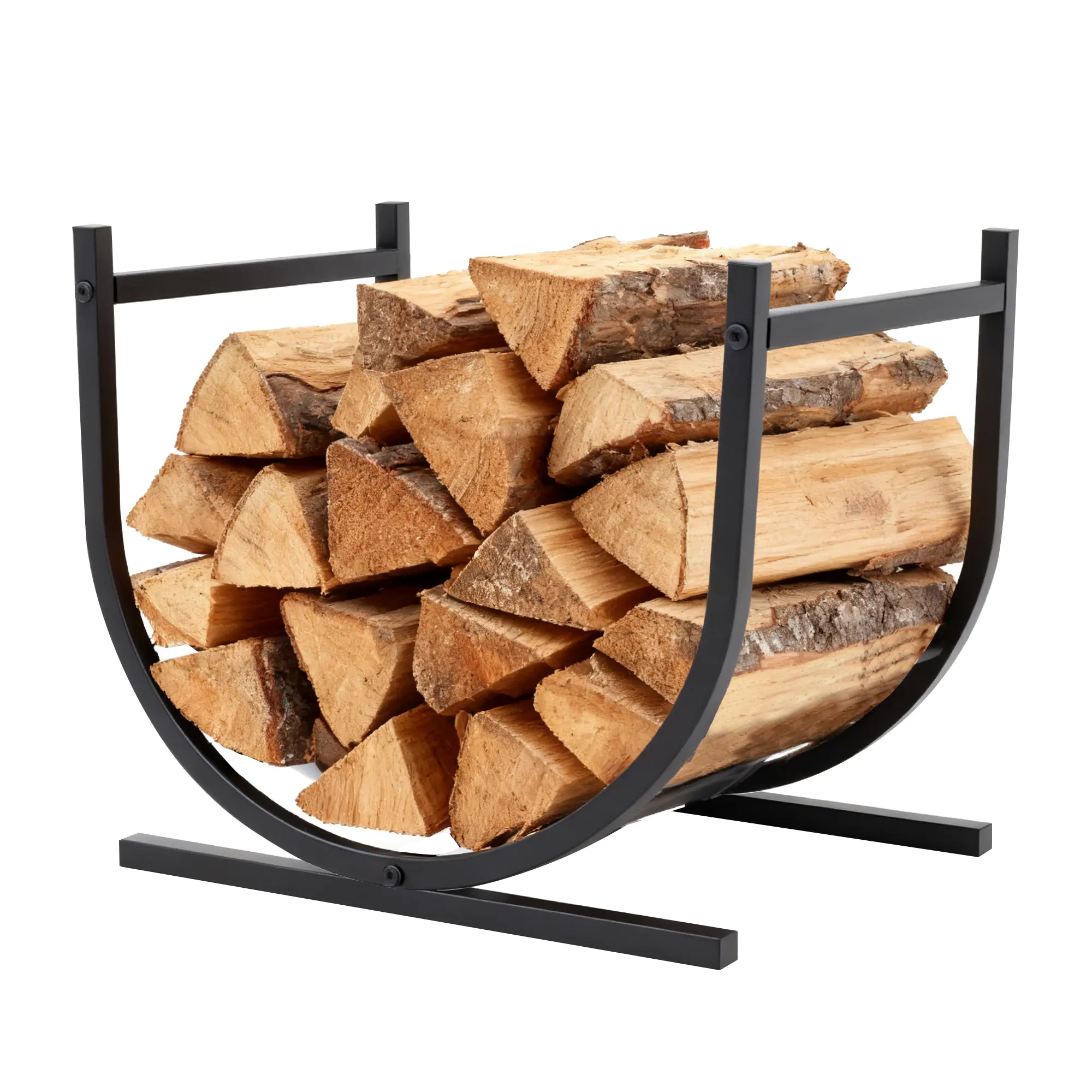 Heavy Duty Firewood Rack Indoor Outdoor, Steel Log Holder for Fireplace - Storage Organizer for Wood Pile Stacking, Courtyard Patio Garden Use