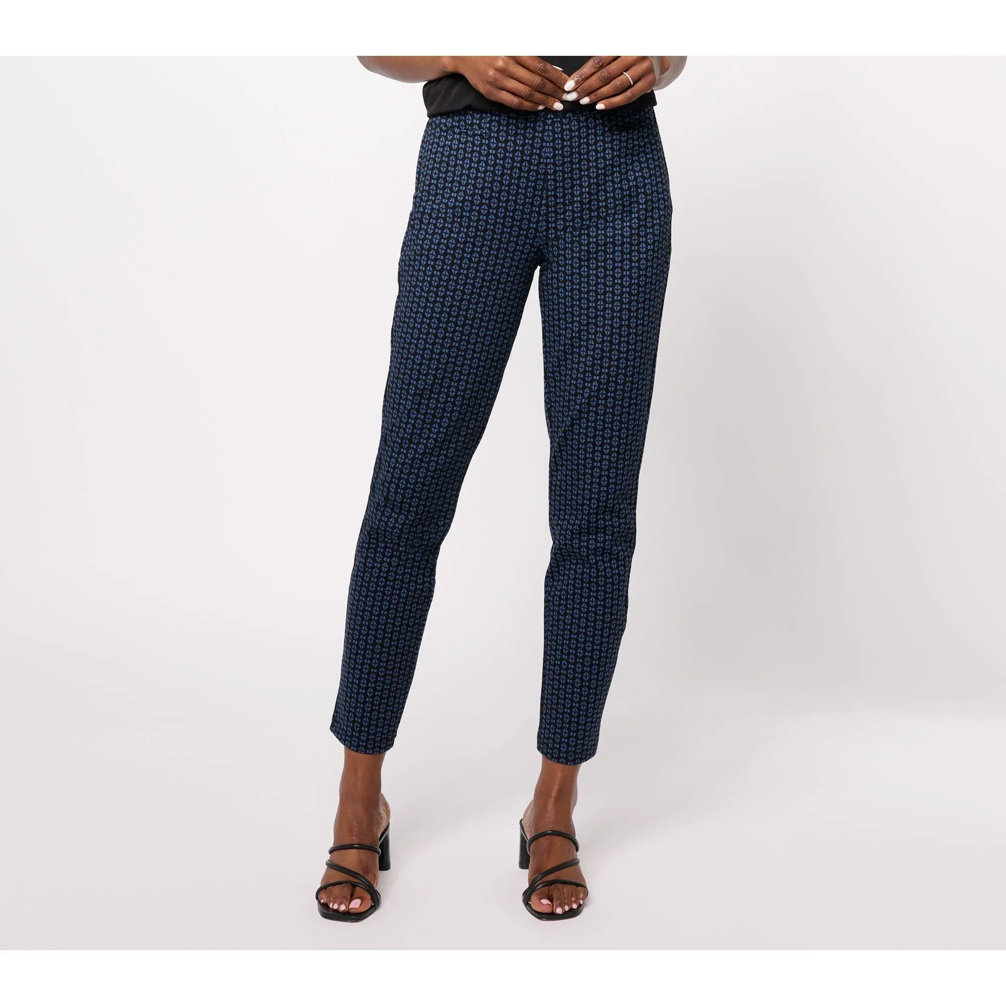 Susan Graver Weekend Petite Premium Stretch Ava Slim Ankle Pants