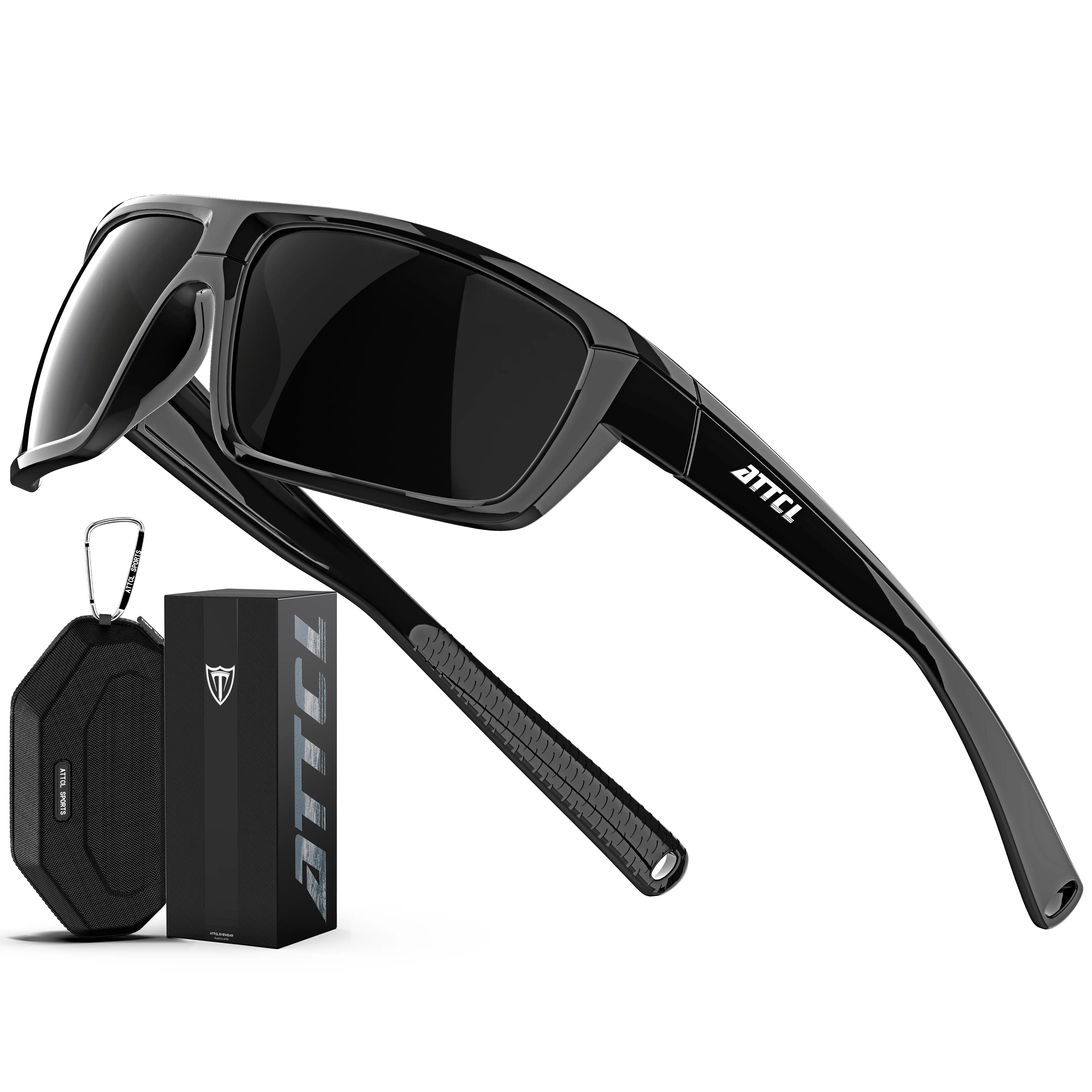 ATTCL Men's High Quality Sporty Polarized Sunglasses - TR90 Wrap-Around Frame, Lightweight UV400 Protection, Windproof Driving Shades, Fishing Style Men's Accessories, One Size, Father’s Day Gifts for Him, Windproof Polarized