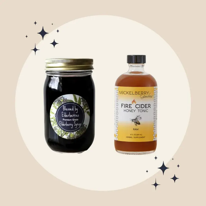 BLessed by elderberries Elderberry syrup & Fire Cider Bundle