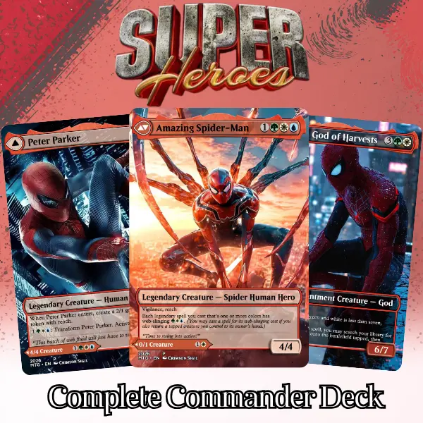 Super Heroes MTG Proxy EDH Deck – Full 100 Cards + Tokens