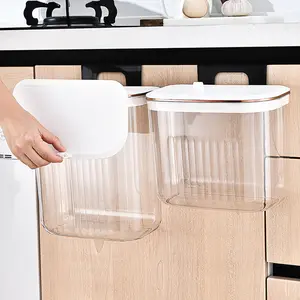 UFORU Transparent Wall-mounted Kitchen Waste Bin with Cover ,Compatible with Countertops, Cabinets, Bathrooms, Bedrooms & Indoor Use,Home Decoration Household Items Box