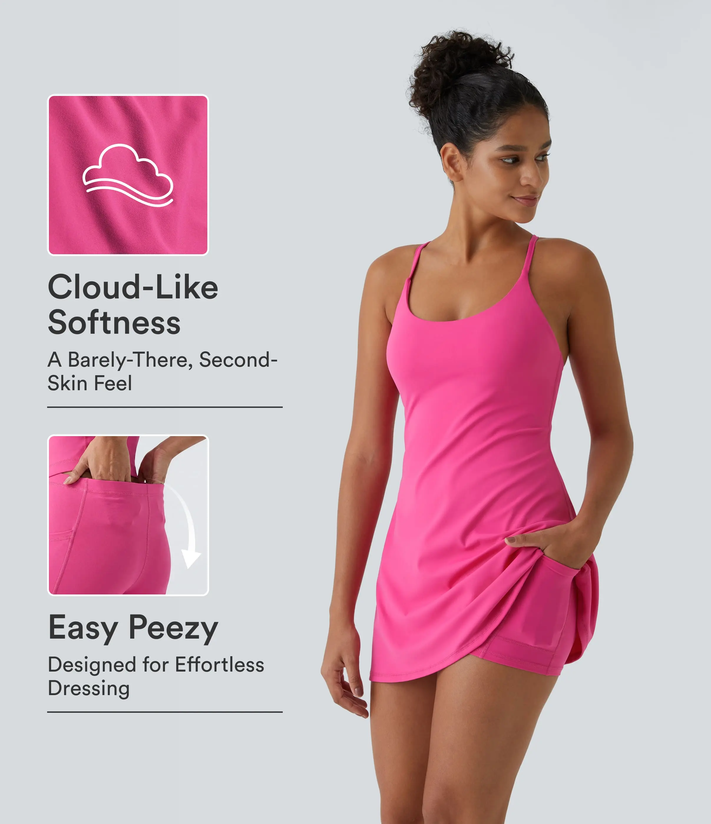 Halara Everyday Softlyzero  Fabric Backless 2-in-1 Flare Workout Dress-Wannabe-Easy Peezy