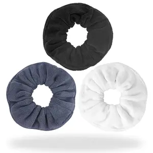 Christmas Gift Hair Drying Towel Scrunchies Large Microfiber Hair Ties For Frizz Free Women Girls Thick Fuzzy Scrunchy Bobbles Hair Bands Ropes Ponytail Holder For Girls And Women