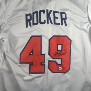 John Rocker Signed Atlanta Braves Authentic Jersey Beckett Witness BAS COA Number 49 Sports Memorabilia