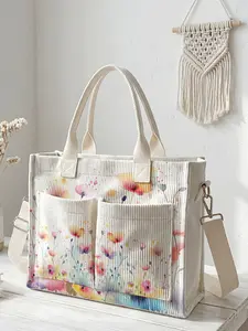 One floral print travel bag, Travel Organizer, large-capacity storage bag, wear-resistant and durable. Multi-pocket design for high space utilization, suitable for work, shopping, picnics and other occasions.